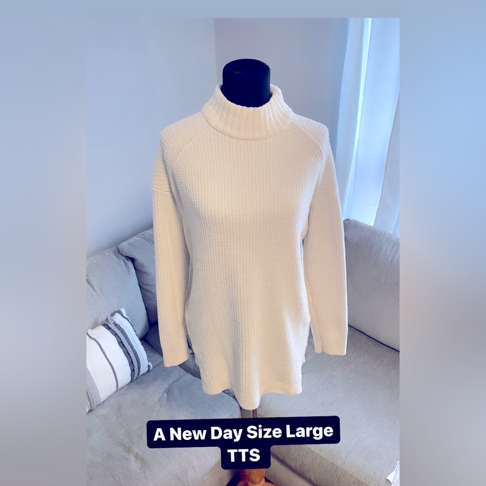 Mock neck white sweater